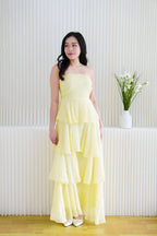Phaelis Tube Layered Maxi Dress in Yellow