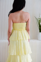 Phaelis Tube Layered Maxi Dress in Yellow