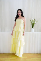 Phaelis Tube Layered Maxi Dress in Yellow