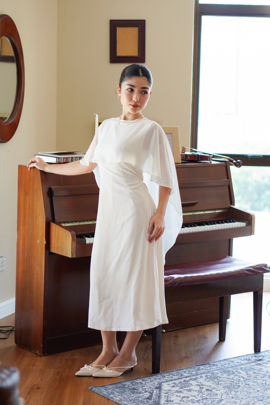 Camille Cape Dress Set by Bash in Cream