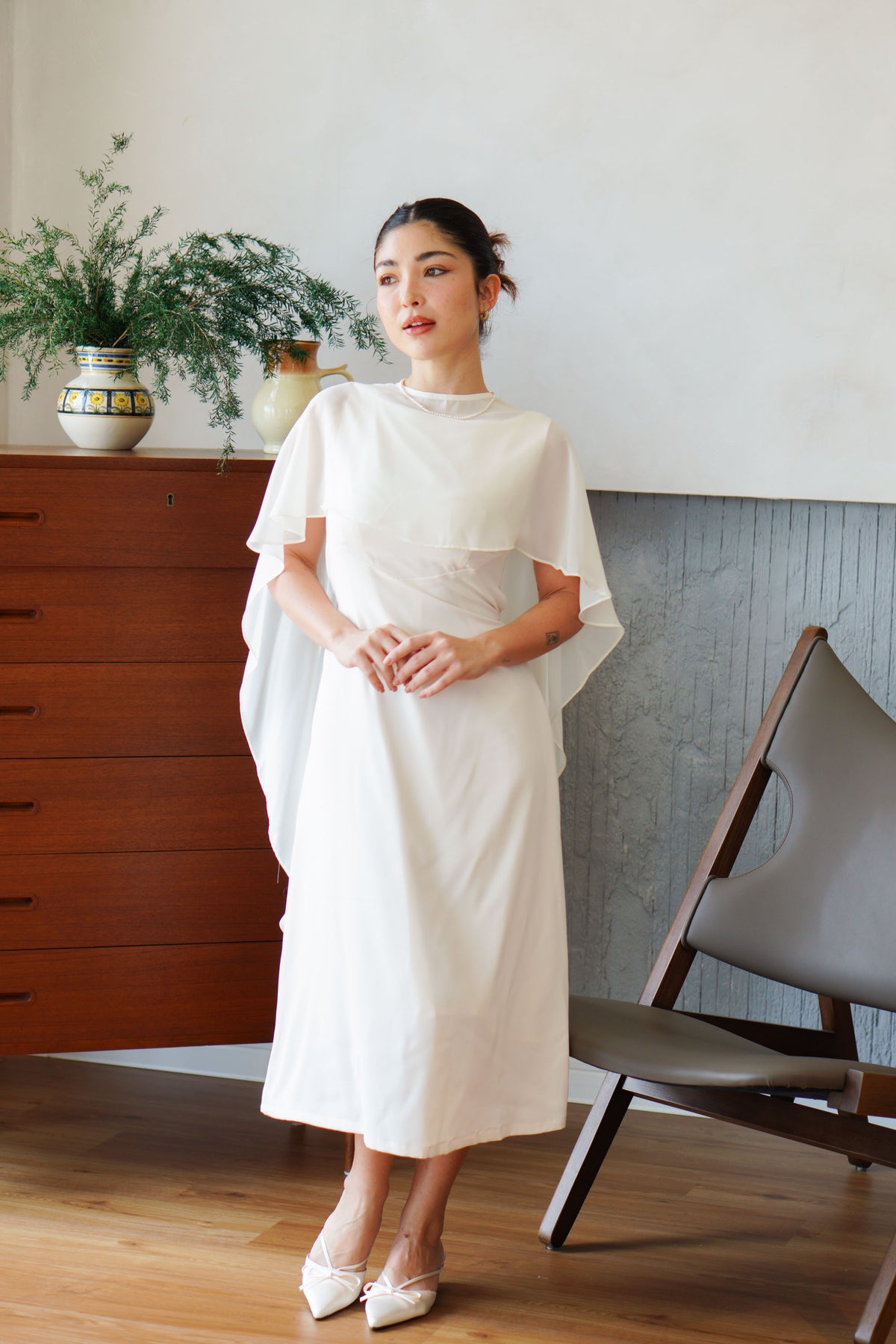 Camille Cape Dress Set by Bash in Cream