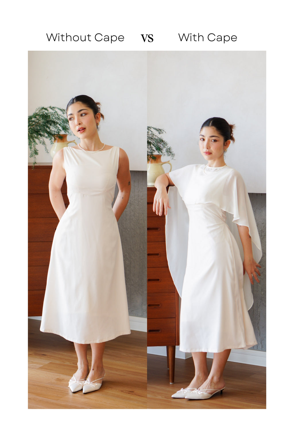Camille Cape Dress Set by Bash in Cream