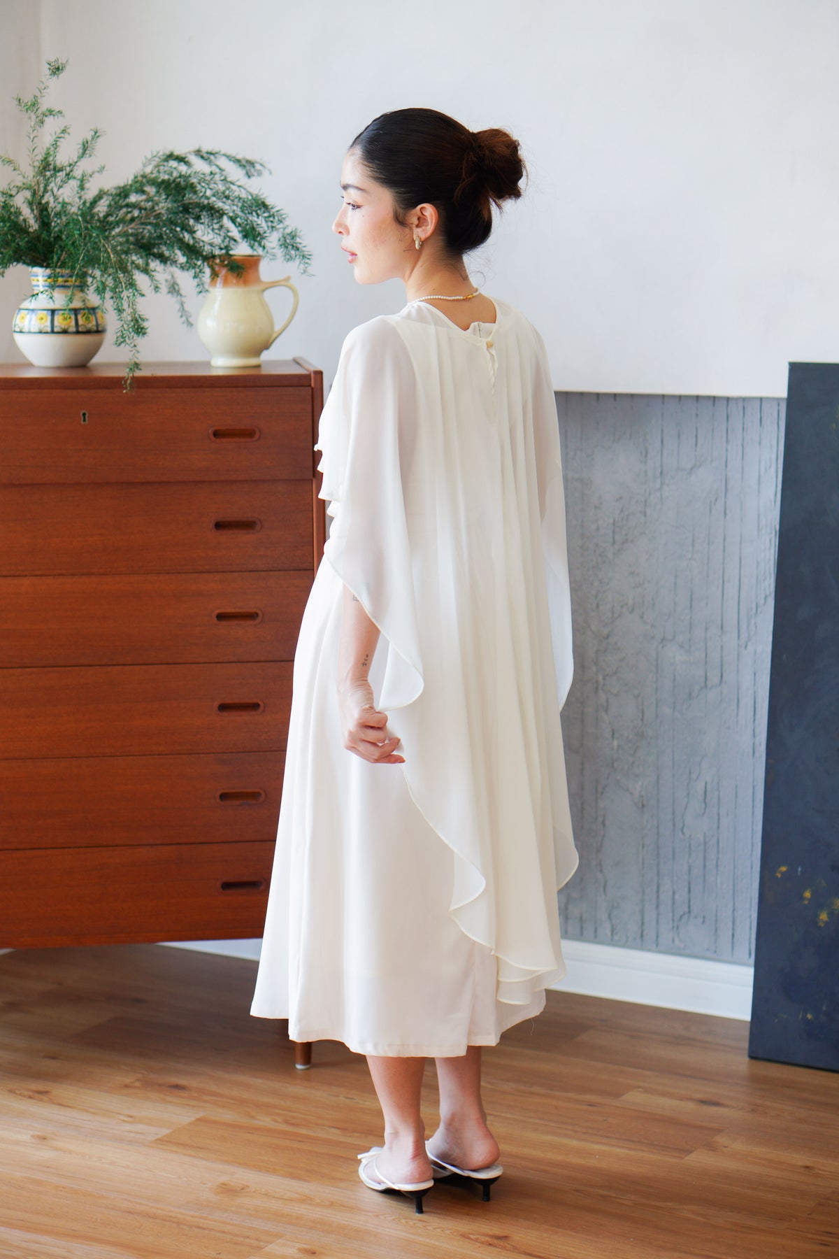 Camille Cape Dress Set by Bash in Cream