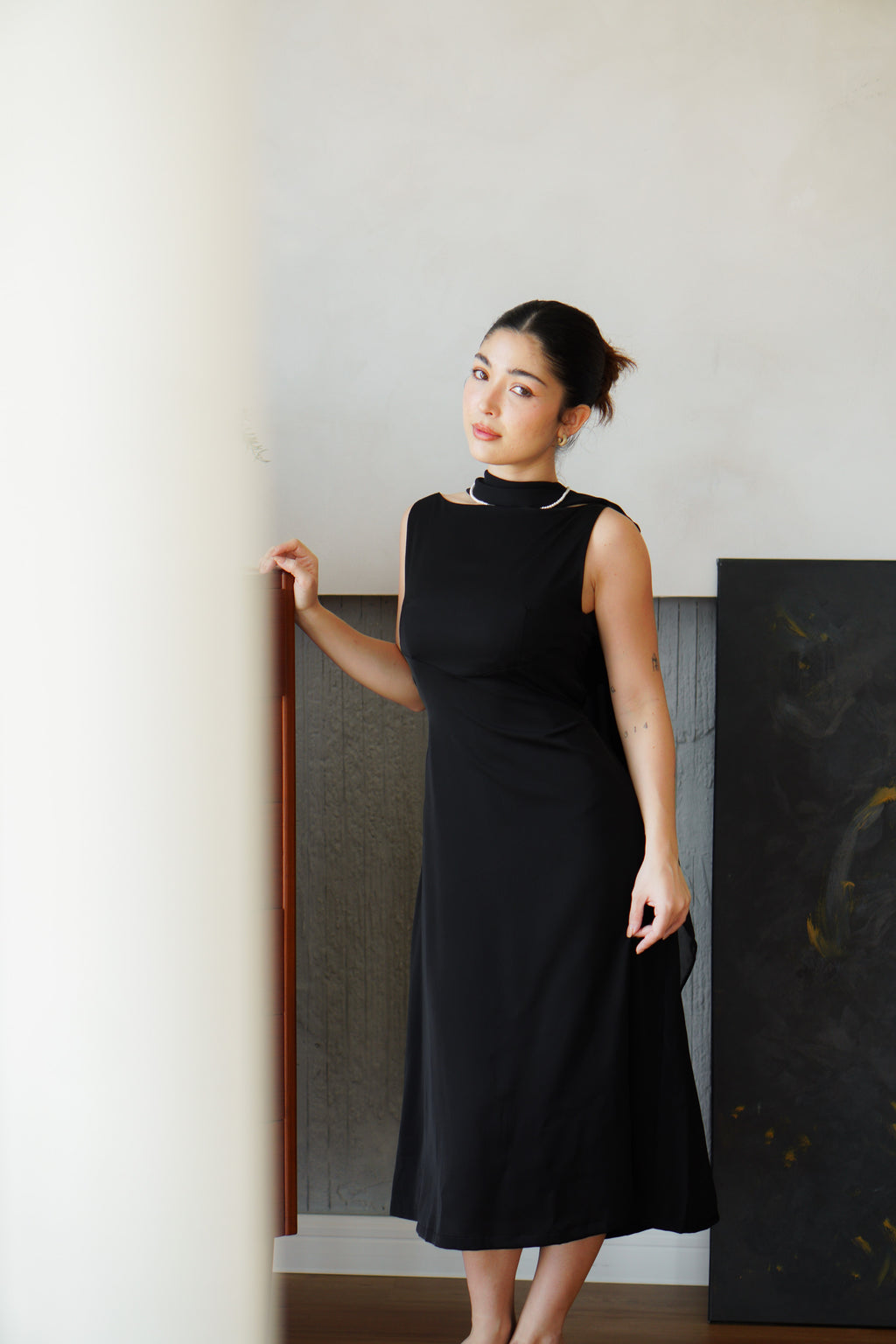 Camille Cape Dress Set by Bash in Black