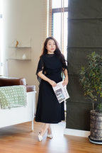 Camille Cape Dress Set by Bash in Black - As Seen On Cecilia