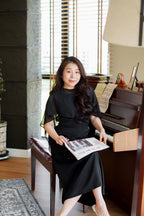 Camille Cape Dress Set by Bash in Black - As Seen On Cecilia