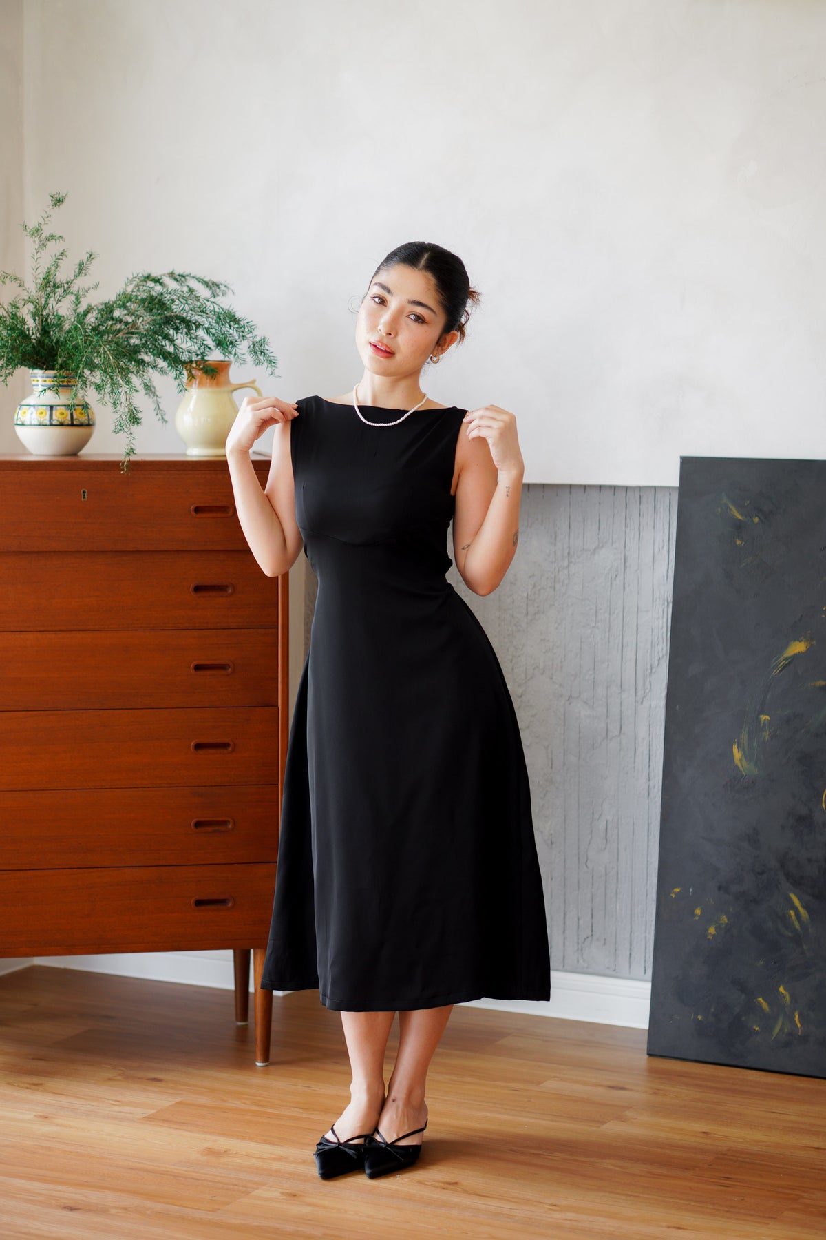 Camille Cape Dress Set by Bash in Black