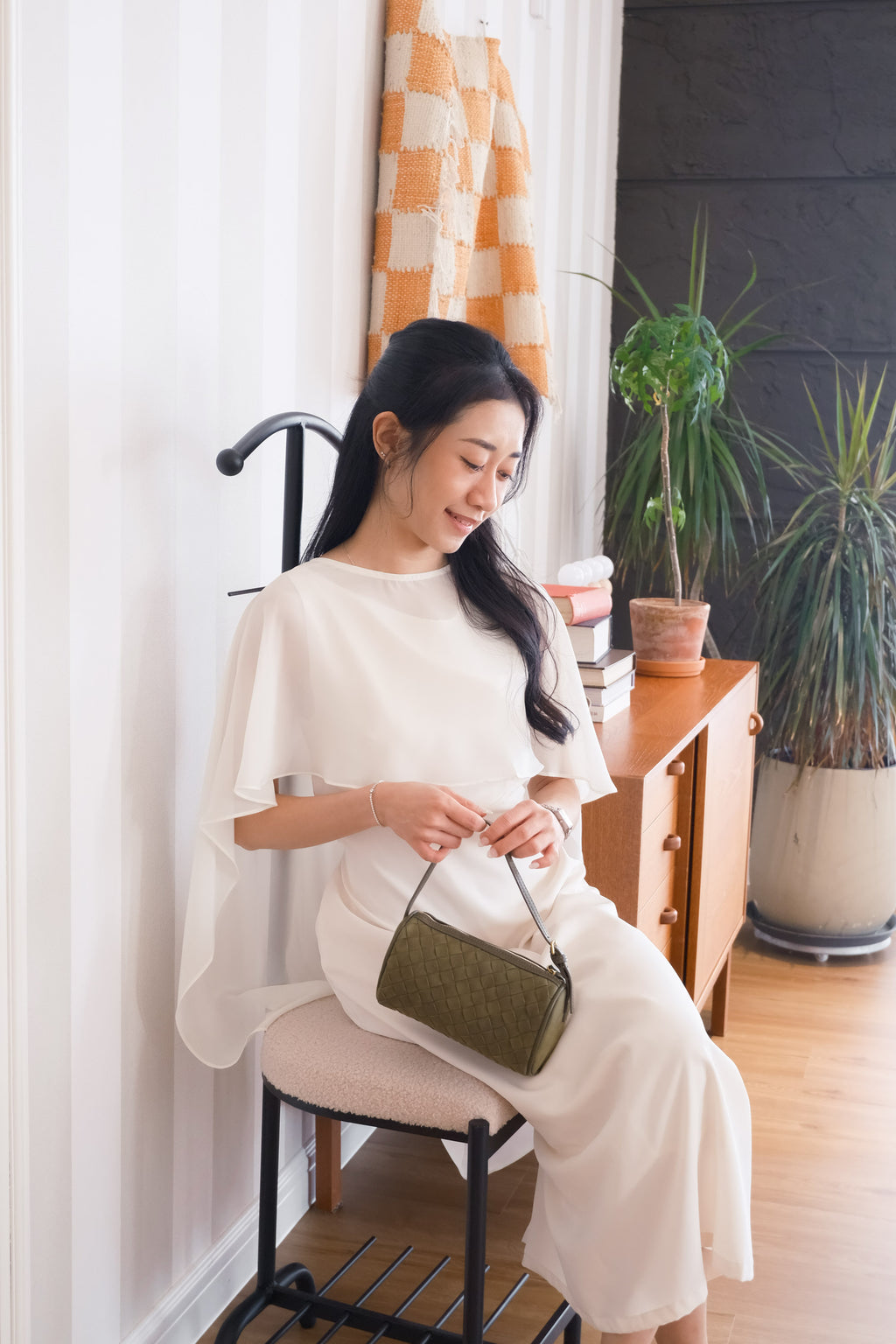 Camille Cape Dress Set by Bash in Cream - As Seen On Maxine