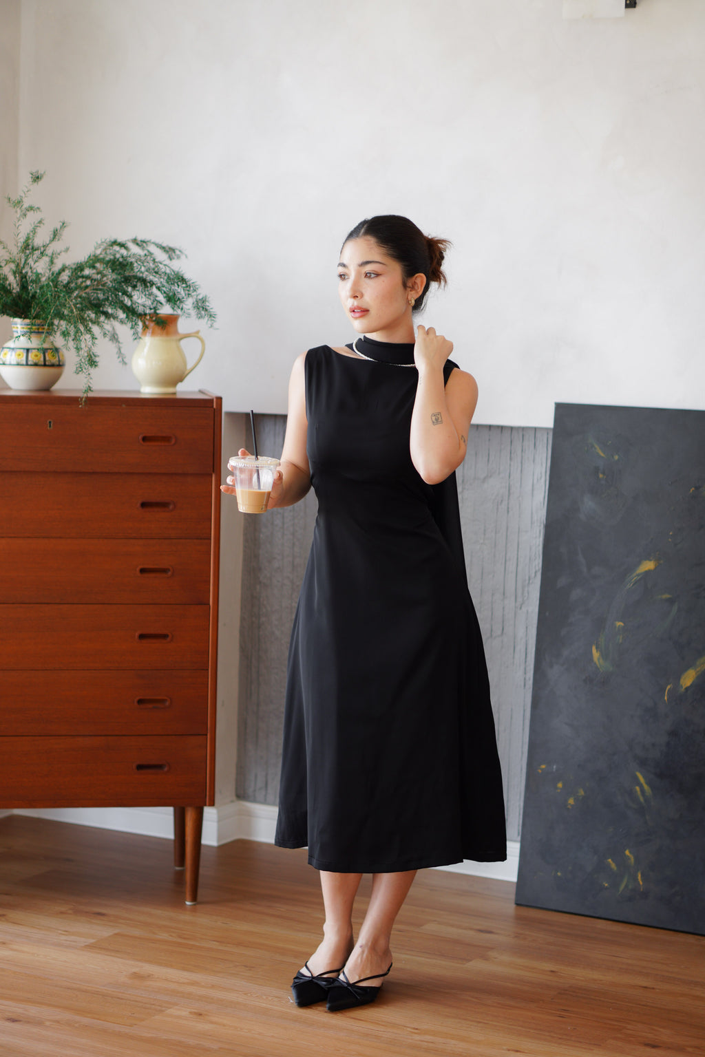 Camille Cape Dress Set by Bash in Black