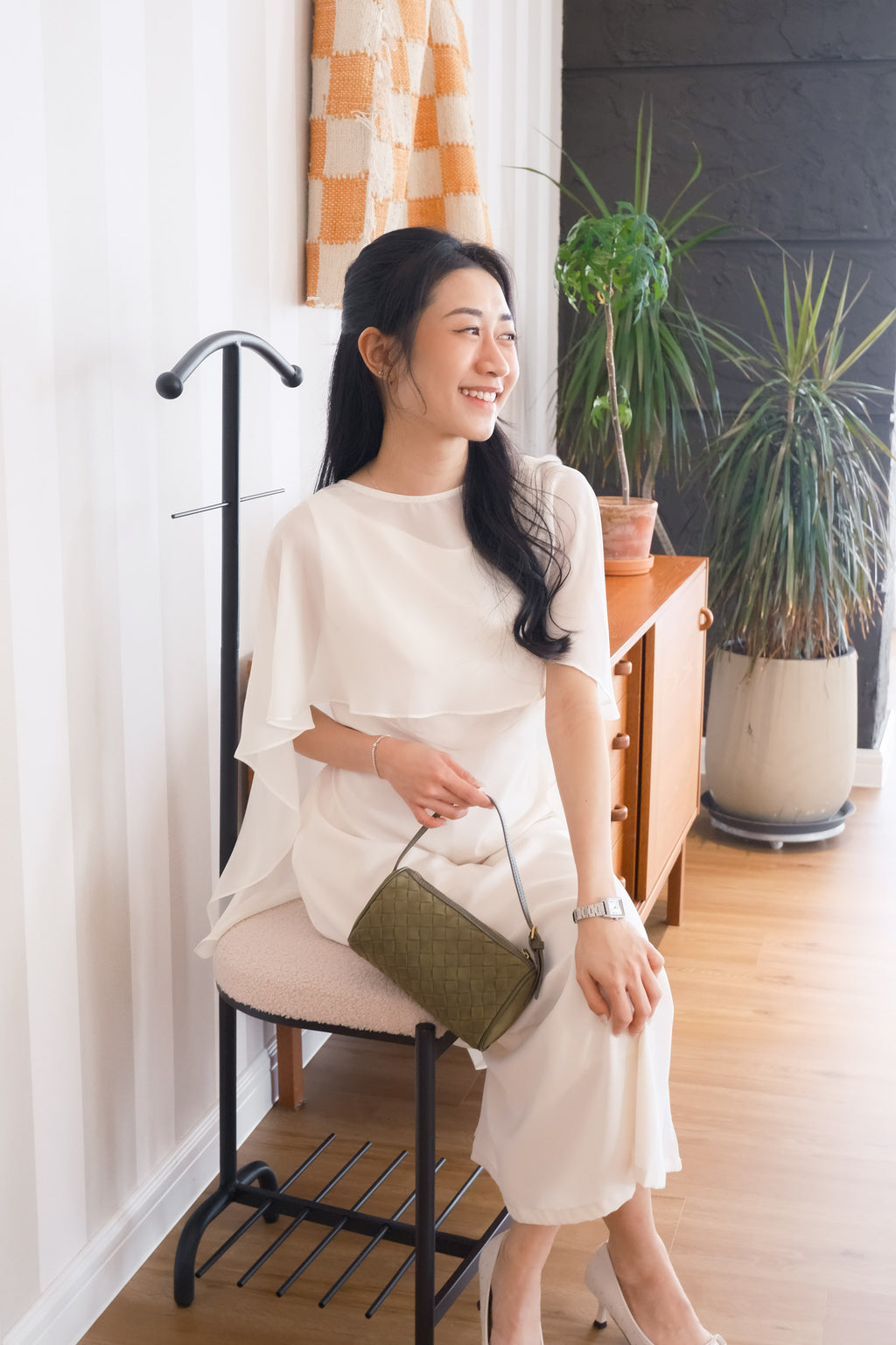 Camille Cape Dress Set by Bash in Cream - As Seen On Maxine