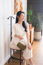 Camille Cape Dress Set by Bash in Cream - As Seen On Maxine