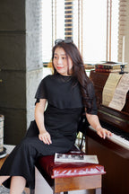 Camille Cape Dress Set by Bash in Black - As Seen On Cecilia