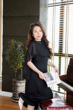 Camille Cape Dress Set by Bash in Black - As Seen On Cecilia