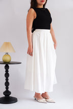 Kendyce Pleated Skirt in White