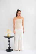 Thea Corset Tube Top in Beige
