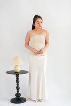 Thea Corset Tube Top in Beige
