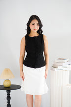 Marlianne Sleeveless Button Down Top in Black
