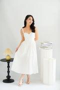 Ruya Bustier Corset Maxi A-Line Dress in White