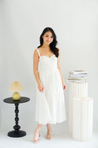 Ruya Bustier Corset Maxi A-Line Dress in White