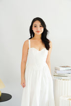 Ruya Bustier Corset Maxi A-Line Dress in White