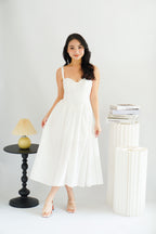 Ruya Bustier Corset Maxi A-Line Dress in White