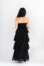 Phaelis Tube Layered Maxi Dress in Black