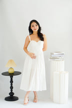 Ruya Bustier Corset Maxi A-Line Dress in White