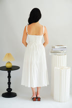 Ruya Bustier Corset Maxi A-Line Dress in White