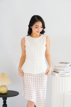 Marlianne Sleeveless Button Down Top in White