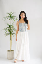 Baby Misty Floral Ruched Bust Top in Blue