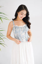 Baby Misty Floral Ruched Bust Top in Blue