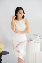 Marlianne Sleeveless Button Down Top in White