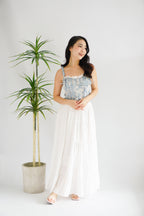 Baby Misty Floral Ruched Bust Top in Blue