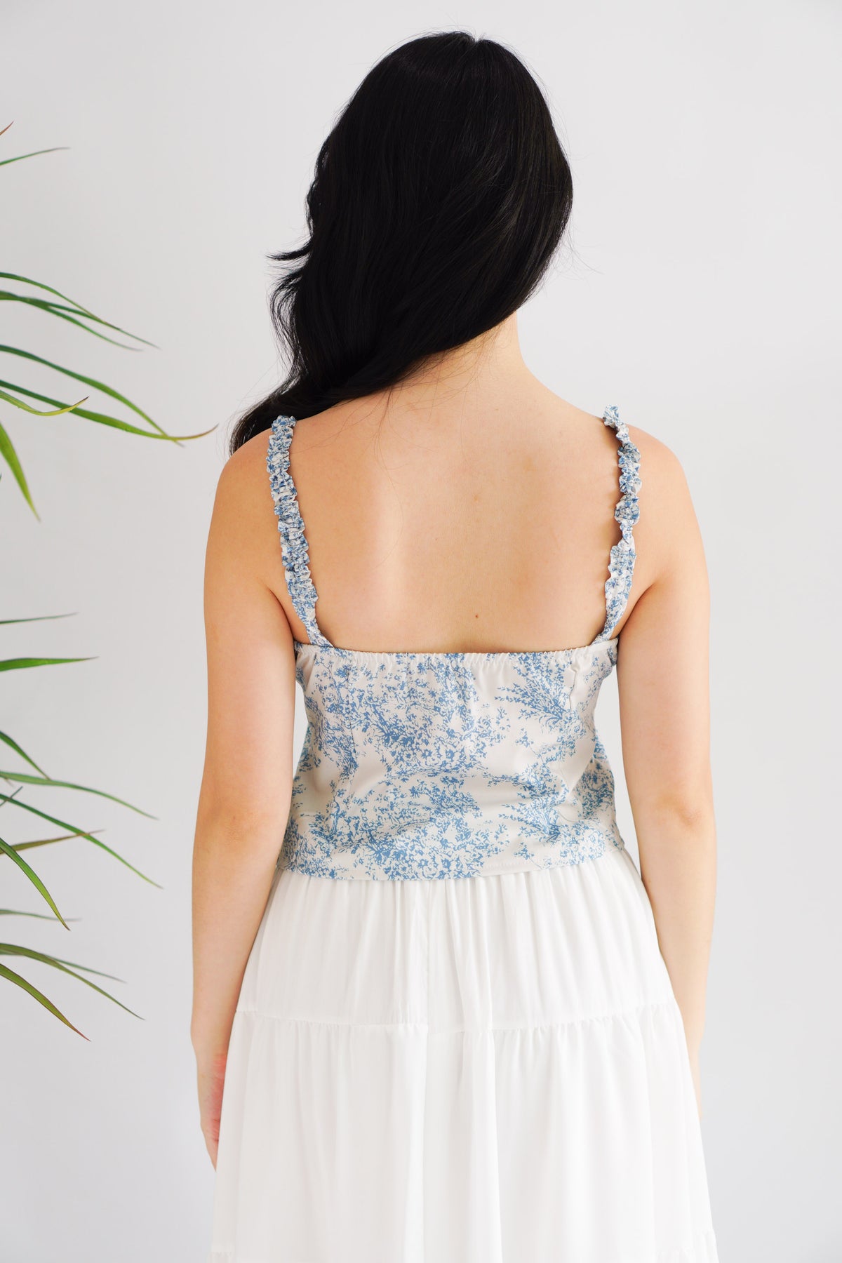 Baby Misty Floral Ruched Bust Top in Blue