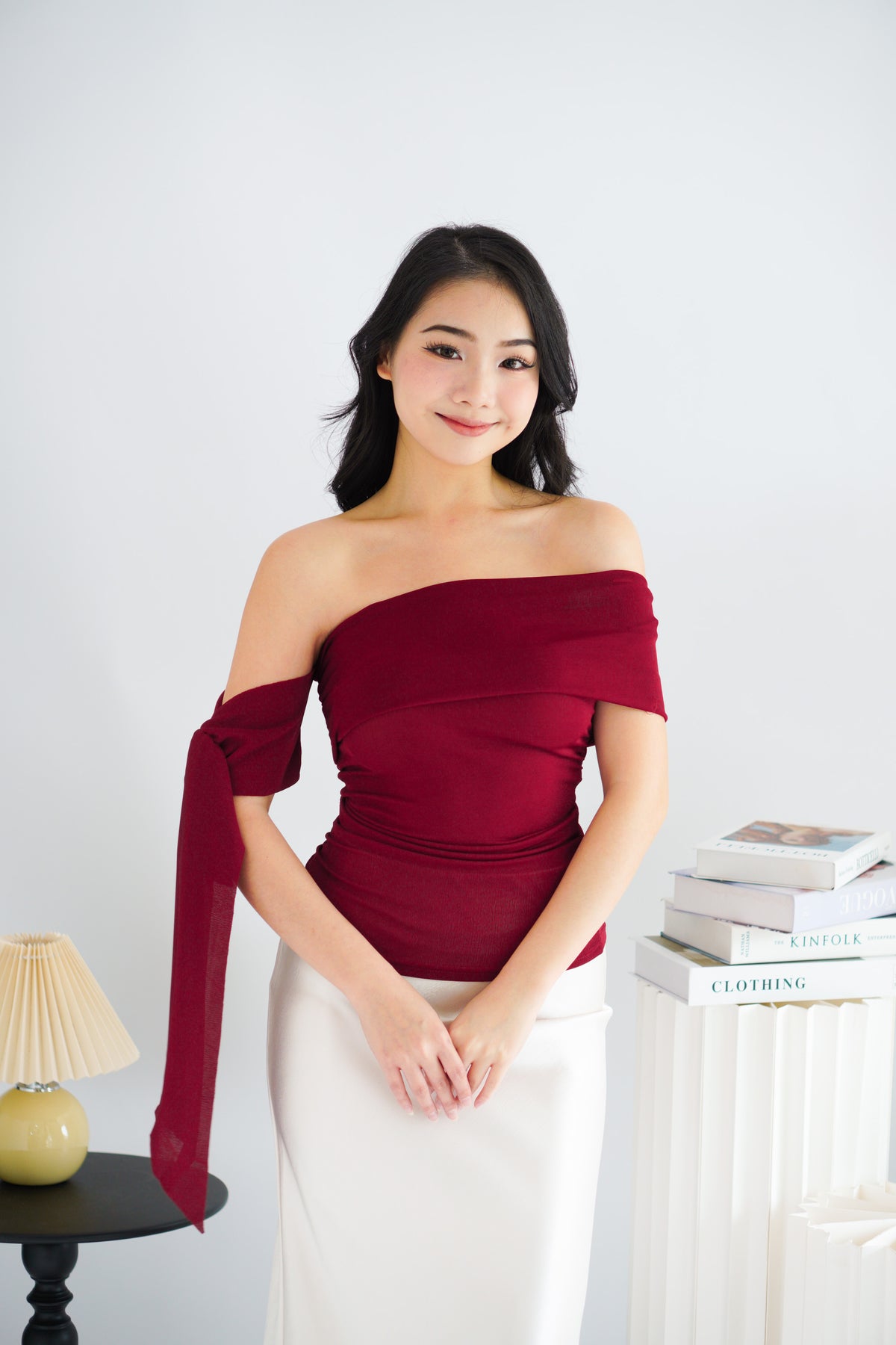 Baby Feraya Off Shoulder Toga Top in Red