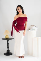 Baby Feraya Off Shoulder Toga Top in Red