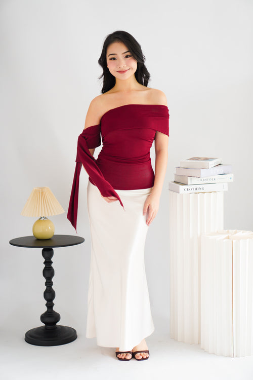 Baby Feraya Off Shoulder Toga Top in Red