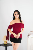 Baby Feraya Off Shoulder Toga Top in Red
