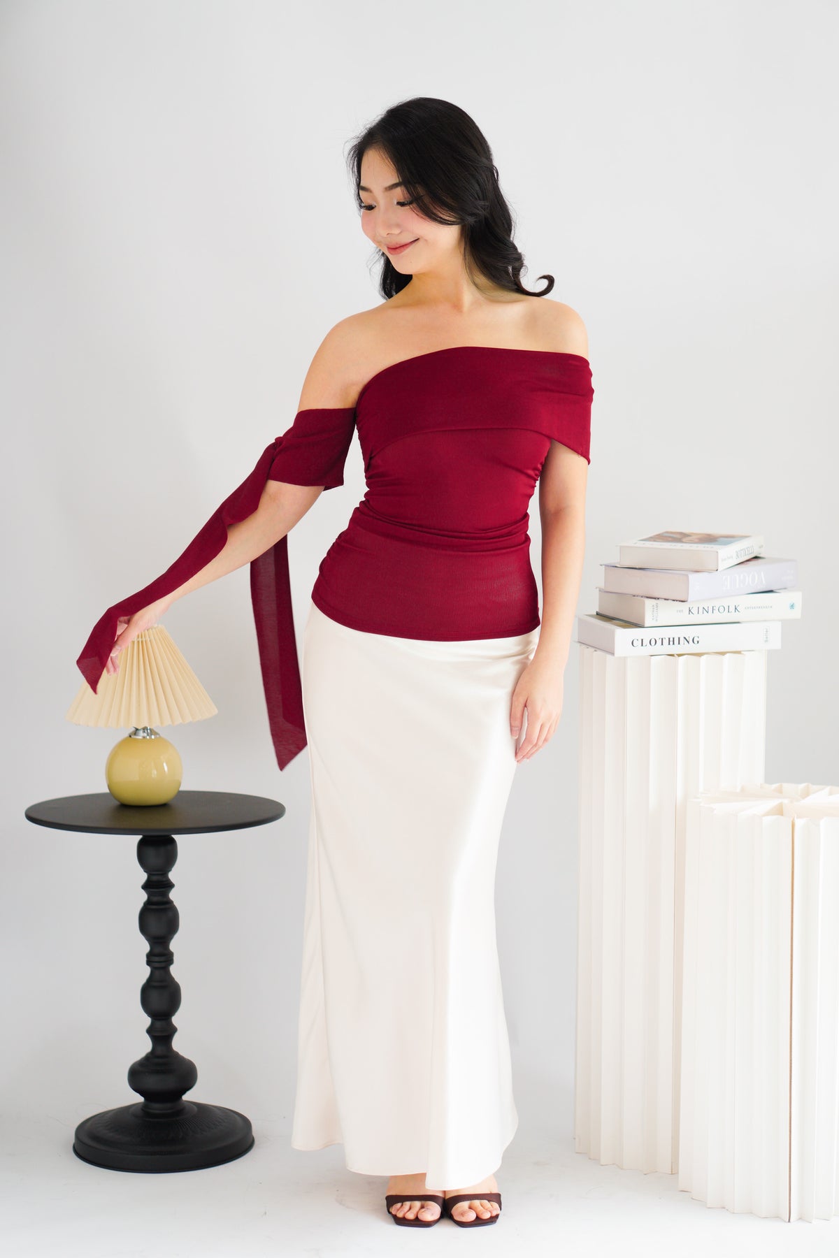 Baby Feraya Off Shoulder Toga Top in Red