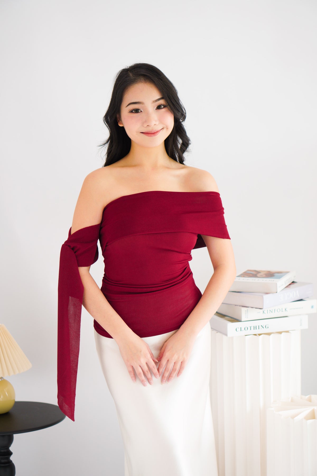 Baby Feraya Off Shoulder Toga Top in Red