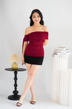 Baby Feraya Off Shoulder Toga Top in Red