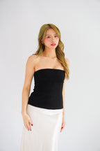 Thea Corset Tube Top in Black