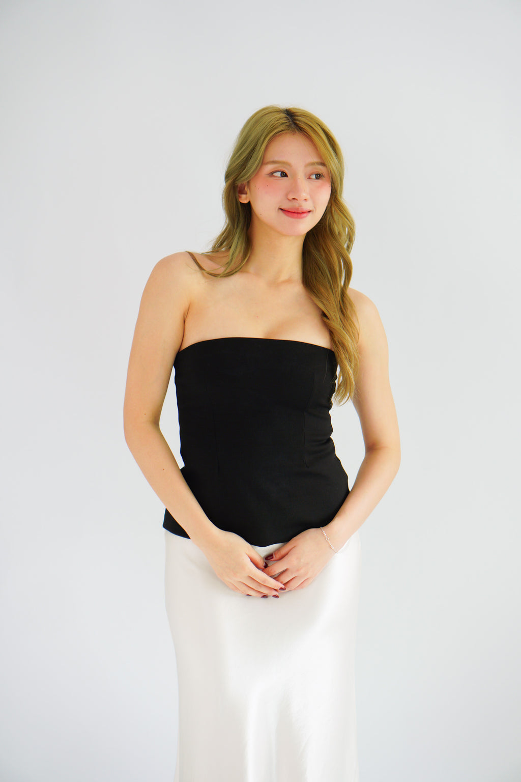 Thea Corset Tube Top in Black