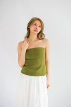 Thea Corset Tube Top in Green