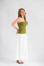 Thea Corset Tube Top in Green