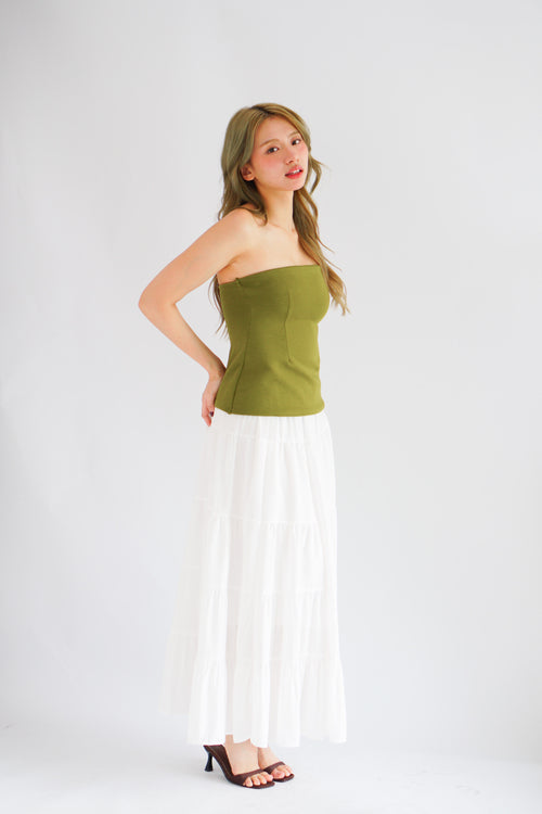 Thea Corset Tube Top in Green