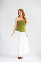 Thea Corset Tube Top in Green