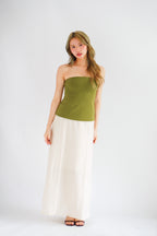 Thea Corset Tube Top in Green