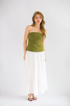 Thea Corset Tube Top in Green