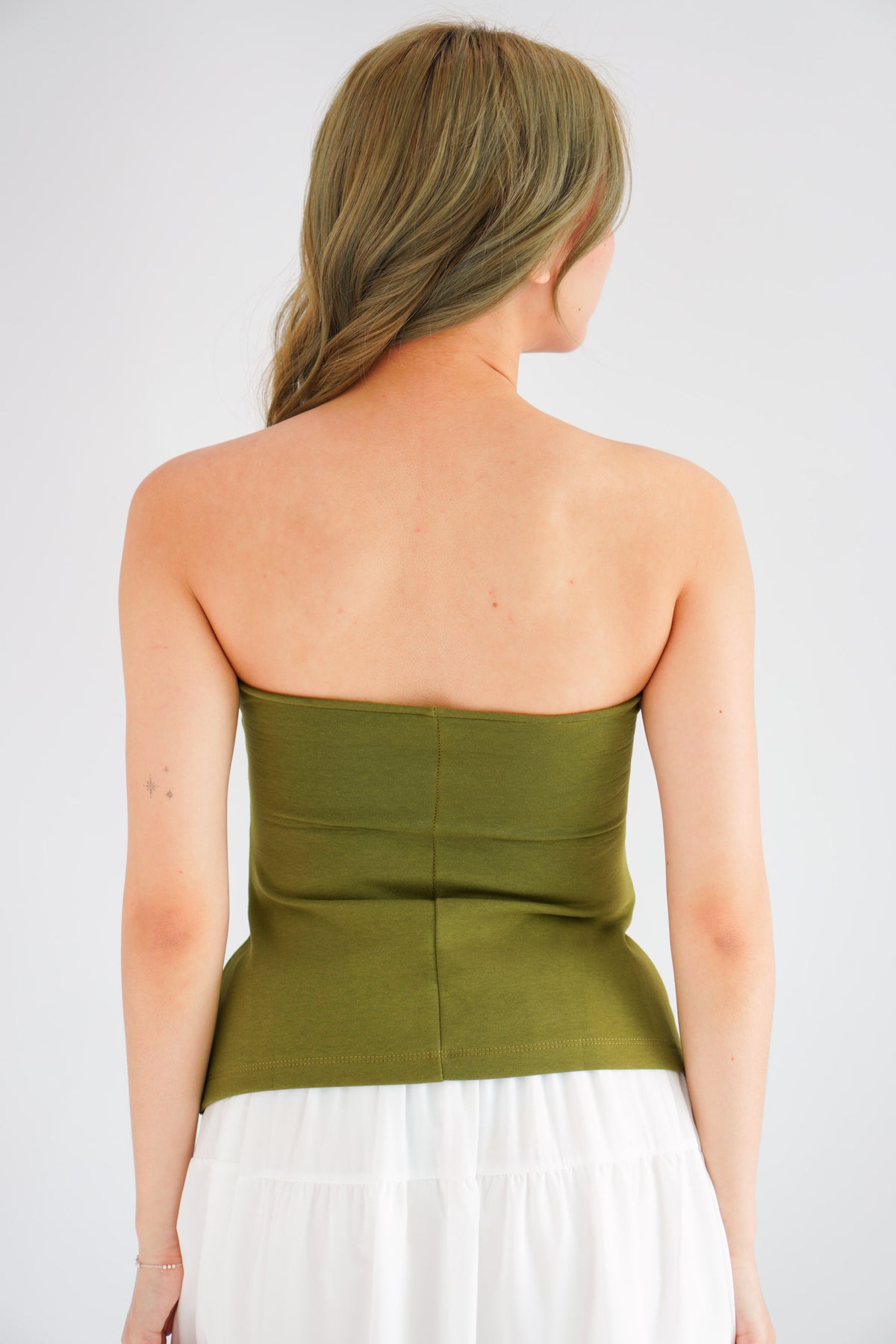 Thea Corset Tube Top in Green